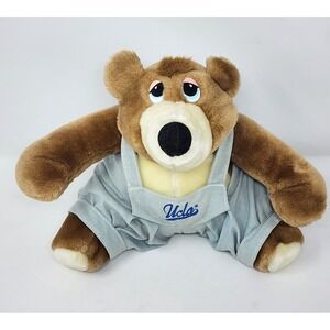 VINTAGE Teddy Bear in Overalls UCLA Bruins Plush Stuffed Animal 9"‎  Mascot NCAA